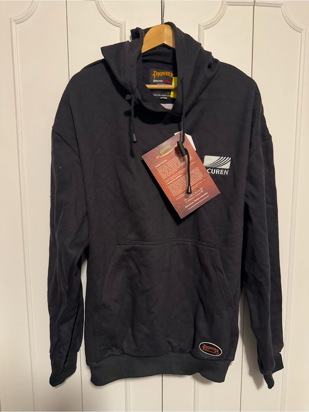 PIONEER Black Hooded FR Sweatshirt with Subtle Logo